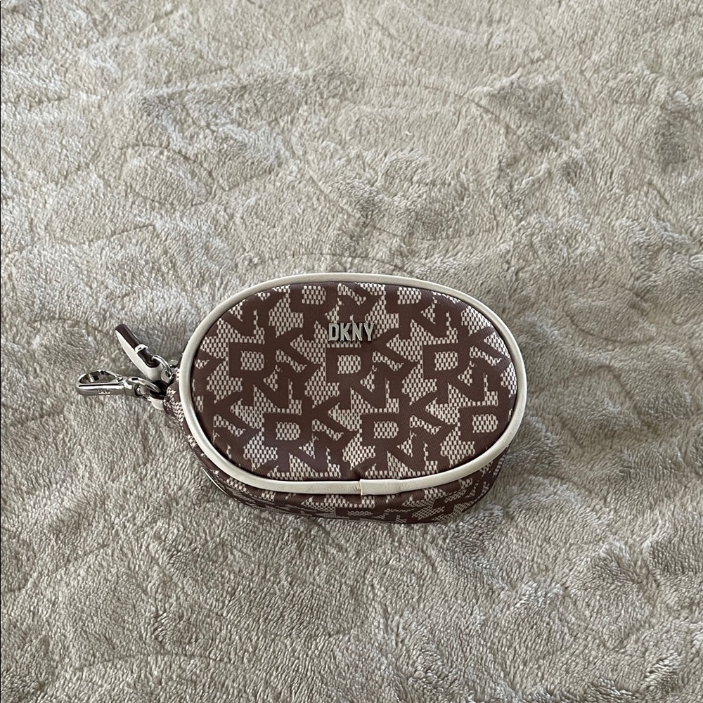 Dkny Brown Patterned Coin Pouch - image 1